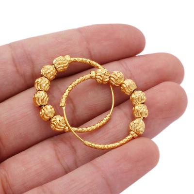 China Trendy statement luxury big circles fashion 18K gold color earrings jewelry piercings pircing accessories for women round circle earings for sale