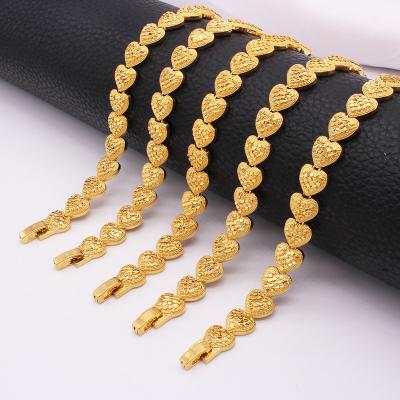 China TRENDY Dubai Fashion 18K Gold Plated Filled Bracelets Charms For Wedding Gifts Jewelry Women Bangle Bracelet Stainless Steel for sale