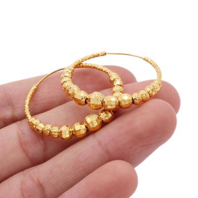 China Luxury TRENDY Fashion 18K Gold Plated Large Hoop Earrings Hoops Jewelry Perforations Bridal Accessories For Women Round Wholesale for sale