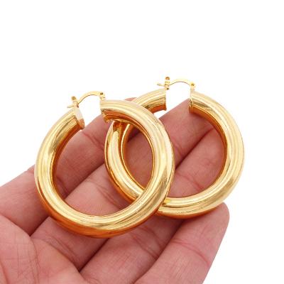 China FASHIONABLE 24K gold plated circles pircing large large round earrings for women circle earring piercings accessories gifts jewelry earrings for sale