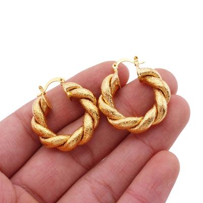 China New FASHIONABLE African 24K Gold Plated Unusual Piercings Earings Hoop Earrings Jewelry Earrings For Women Wedding Gifts for sale