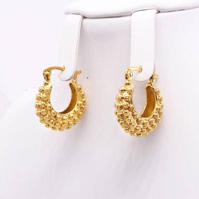 China NEW FASHIONABLE 18K Gold Plated Big Hoop Earrings Round Circle Earring Perforations Jewelry Gifts 2021 Stud Big Hoop Earrings For Women for sale