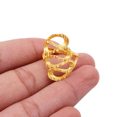 China TRENDY Jewelry African 24K Gold Plated Wedding For Women Couples Gifts Rings Dubai Custom Adjustable Bride Jewelry Luxury Rings for sale