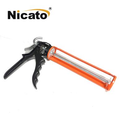 China Build Type Manual Rotary Hand Tool Aluminum Putty Sausage Construction Strength Aluminum Caulking Gun for sale