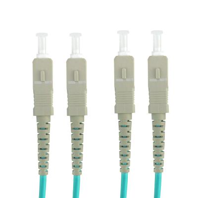 China Data Center LC-LC Duplex 10 Gigabit 50/125 Multimode Fiber Optic Cable Om3 Aqua 10gb Patch Cord Jumper for sale