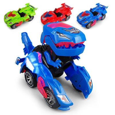 China Toy Transforming Dinosaur Car Model Dinosaur LED Transform Car Toy Automatic Dino Dinosaur Transform Toy Car For Kids for sale