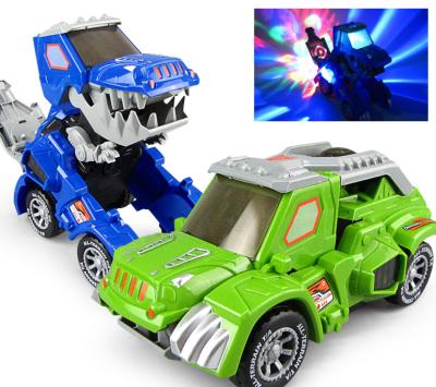 China Play Dinosaur Car Transformation Toys With Automatic LED Light And Music Transform Dino Car For Children for sale