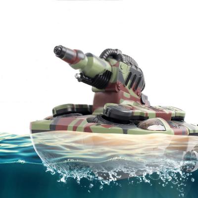 China AS Picture Strain Tank Boat Sprinkler Road Battle Four-wheel Drive Amphibious Remote Control Launching Children Toy Gift for sale