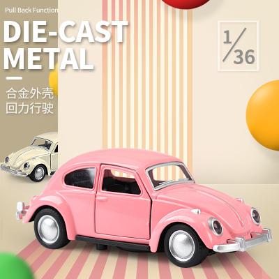 China Good Quality Classic Diecast Model Toy 1:36 Scale Car Decoration Die Cast Metal Pull Back Open Door Toy Car for sale