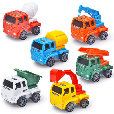 China Mini Safety Cartoon Kids Engineering Vehicle Fire Engine Toy Crane Truck Toy for sale