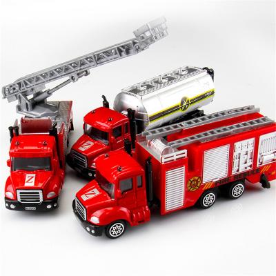 China 1:64 Alloy Car Model Diecast Toy Vehicles Fire Truck Ambulance Transport Diecast Car for sale