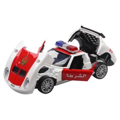 China Diecast Toy 1:32 Alloy Pull Back Toy Car Model Dubai Super Racing Police Car Four Open Light Sound For Kids Boy Police Car for sale