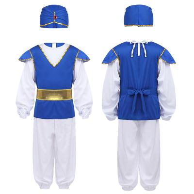 China Polyester Halloween Costume Kid Prince King Performance Costume Egyptian Pharaoh Arab Play Set for sale