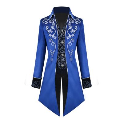 China New Halloween Male Emboridery Long Prince Cos Costume Vest Wholesale Court Tuxedo Coat for sale