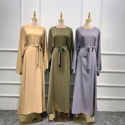 China Wholesale Comfortable Afghan Arab Dress Solid Color Multicolor And Simple Optional Muslim Dress From Dubai Turkey With Classic Muslim Dresses for sale