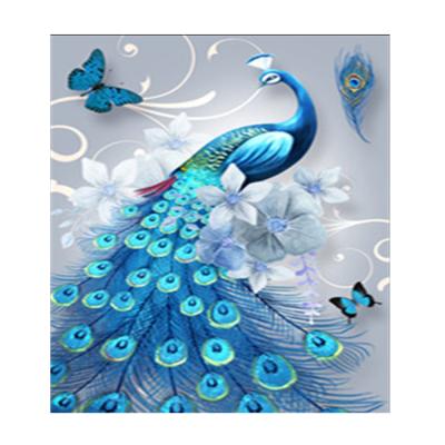 China 2021 New 5d Diamond Painting Full Drill Living Room Eco-friendly Cross Triptych Peacock Dot Decorative Painting for sale