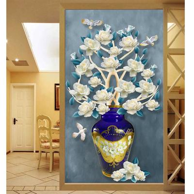 China 5D Diamond Painting Ink Lotus Rhyme Style Porch Background Factory Direct Sale Eco-friendly European Three-dimensional Decorative Painting for sale