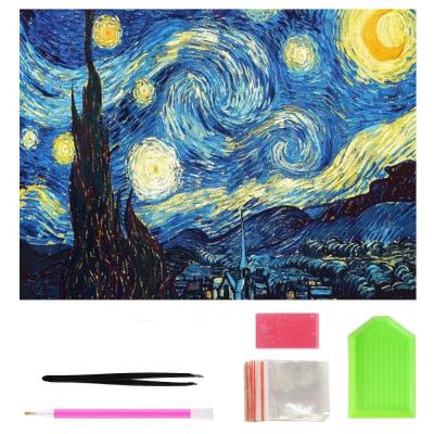 China Full Abstract Eco-Friendly 5d Diamond Painting Kits Diamond Dotz DIY Custom Diamond Paiting Starry Night From Van Gogh Culture And Drill Arts for sale