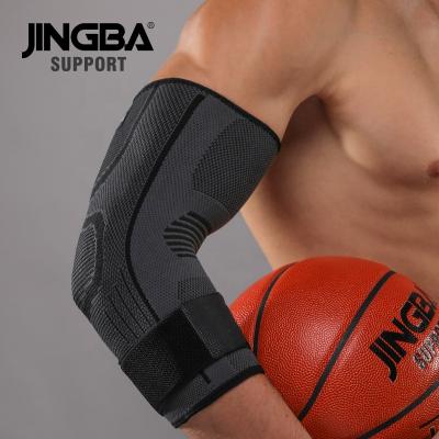 China Breathable JINGBA Adjustable Elasticity SUPPORT 0137 Compression Elbow Pads Gym Sport Protective Pad Sweat Sports Basketball Elbow Brace for sale