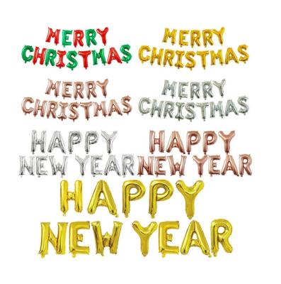 China 2022 Party Decoration Christmas Decoration Happy New Year Merry Christmas Foil Balloon Set for sale