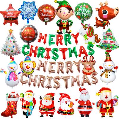 China Party Decoration Mini Santa Clause Stocking Snowman Wholesale Inflatable Merry Christmas Helium Foil Balloons for sale