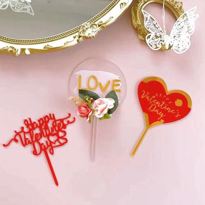 China Acrylic Baking Cake Topper Cake Decoration Candy Color Double-Layer Bow Happy Birthday Cake Topper for sale