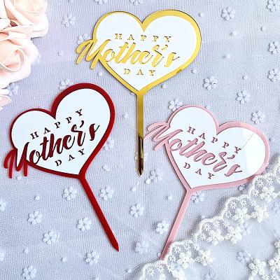 China Creative Mother Card Double Insert Cake New Product Cake Decoration Cake Baking Decoration Acrylic Happy Cake Plug-in Day Accessory for sale