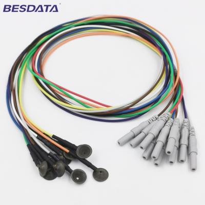 China Research Fields 10mm AgCl Coated EEG Electrodes Lead Wire For Medical Health Care ECG EEG for sale