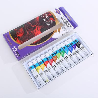 China People Wholesale 12 Colors Acrylic Paint Set Professional Non-Toxic Waterproof Paint Artist Quality 12ML for sale