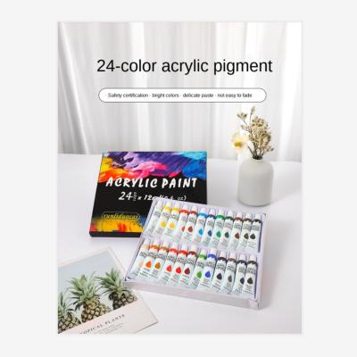 China People Professional 24 Colors Acrylic Paints 12ml Tubes Drawing Dye Acrylic Paint Color Set Paint Dye For Artists for sale