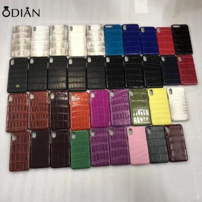 China Easy Odian Custom Jewelry For Phone X Genuine Crocodile Leather Phone Case For Phone X Case for sale