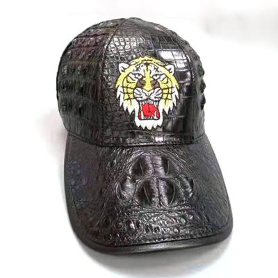 China 2021 Custom Leather Siamese Hat Fashion Hot Selling Crocodile Adjustable Baseball Cap Waterproof for sale