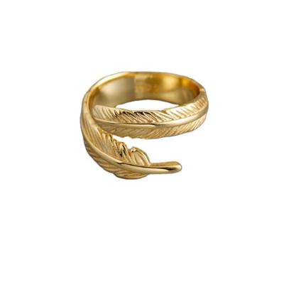 China Custom Vintage Fashion Jewelry Most Selling Products To Feather Feather Ring Sterling Silver Silver Jewelry for sale