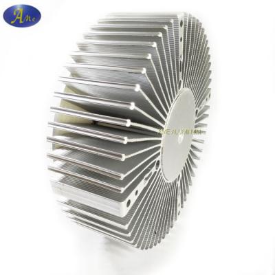 중국 Custom Aluminum Extrusion Heat Sink for Led Light Round Shape Aluminum Circular Heat Sink 판매용