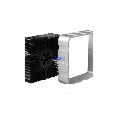 China 150X150MM Extrusion Square Tube Hollow Black Anodizing Led Heat Sink en venta