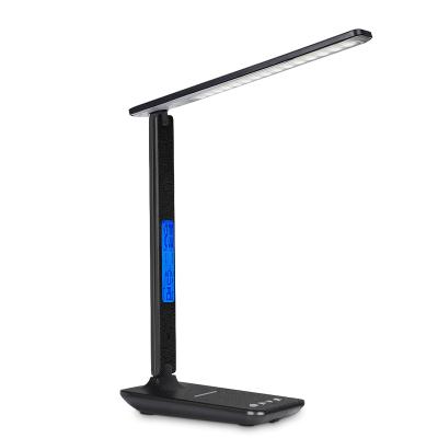 China Modern New Technology LED Table Desk Lamp with 10W QI Radio Phone Fast Charger LED Desk Table Lamp for sale