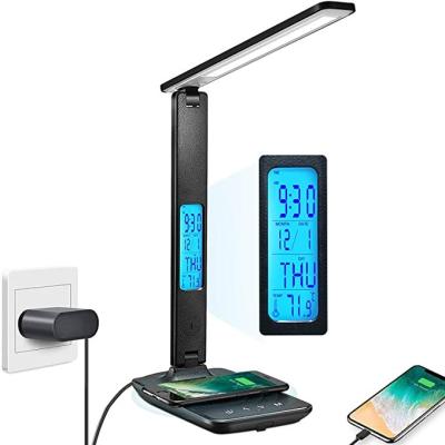 China Modern Fast Wireless Charger LED Table Lamp 10W Anti-glare Dimmable Desk Lamp Dimmable for Bedside Reading Working for sale