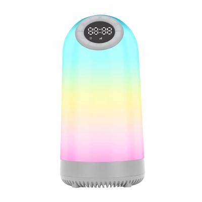 China Modern Colorful Smart Wireless Speaker Alarm Clock LED Night Light Touch Control Bedside Lamp With Wireless Speaker Lamp for sale