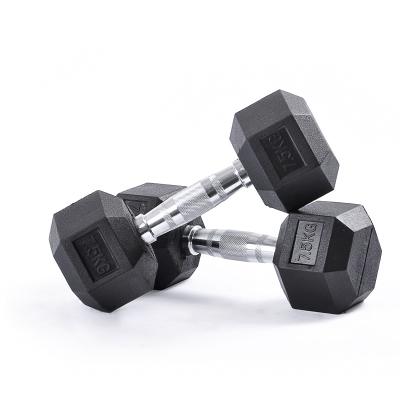 China High Quality Rubber Covered Hex Dumbbell Hex Dumbbell Rubber Dumbbells Hex Dumbbell Set for sale