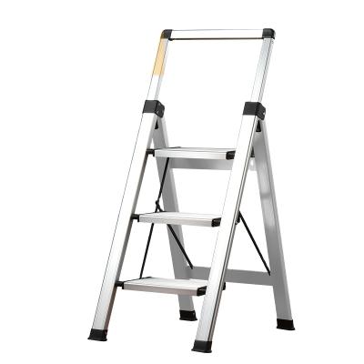 China Collapsible Folding Ladders Safety Aluminum 3 Step Ladder Lightweight And Slim Design With Retractable Railing for sale