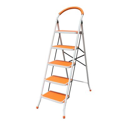 China Folding Ladders Color Convenient Pedal Arc Iron Ladder Household Folding for sale