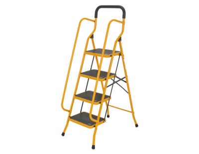 China Folding Ladders Safety 4 Step Steel Ladders With Railing for sale