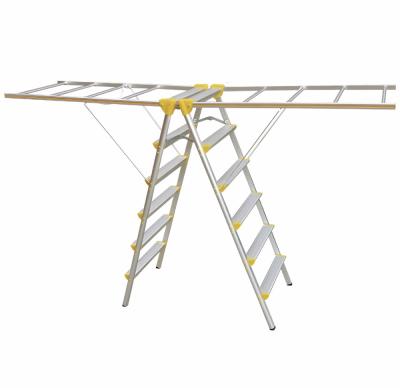 China Multi-Use Folding Ladders Aluminum Fabric Drying Rack Ladder for sale