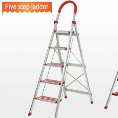 China Household Aluminum Alloy Hermitage Ladder Non-slip Step Five Steps Ladders Household Aluminum Alloy Folding Ladders for sale