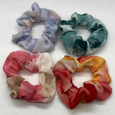 China Hair Decoration 2023 lady chiffon fabric pig intestines hair ring lady decorations for sale