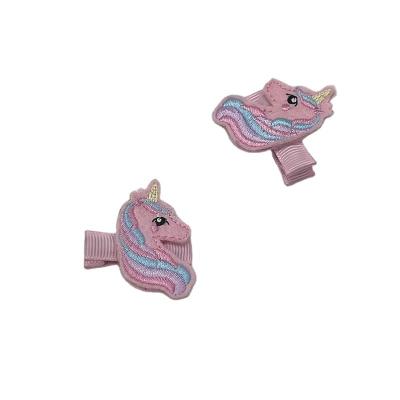 China Hair clip 2023 daily easy to carry lady baby hair rings handmade animal horse head pink cute hairpin for sale