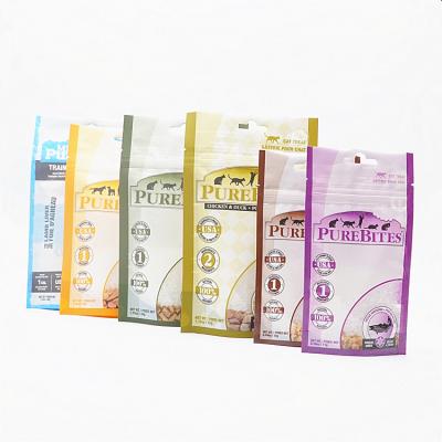 China Custom Logo Reusable Plastic Pouches Pet Food Packaging Cat Food Bag Ziplock Moisture Proof for sale