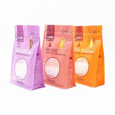 China Moisture Proof Plastic Zipper Ziplock Bags With Window Food Packing Bag Custom Bags With Logo Flat Packing Pouch Packaging for sale