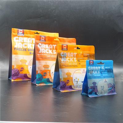 China Custom Moisture Proof Zipper Lock Flat Bottom Pet Food Packaging Bag Plastic Dog Food Bags for sale