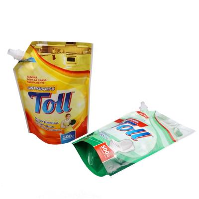 China Recyclable Pouch Bag With Spout Customized Doy Detergent Pack Flexible Heat Seal Plastic Liquid Bag for sale